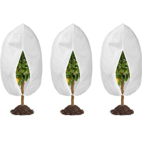 Lot de 3 Voile Hivernage Plante Exterieur 60 cm x 80 cm Voile Hivernage Plante Exterieur avec Cordon de Serrage Peut être Froid, Résistant aux Intempéries, Chaud, Réutilisable (1/4)
