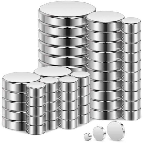 60 Pièces Aimants Super Forts 3 Dimensions Néodyme Aimant Petit Cylindre Réfrigérateur Aimant Mini - Cylindre Aimant Réfrigérateur Plaque D'aiguille Tableau Blanc Artisanat De Bureau (1/4)