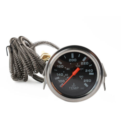 Indicateur de température de l'eau, 12V, mécanique, avec capteur pour tableau de bord de voiture, 2 pouces/52mm/40-120℃/100-250℉(1.8M)