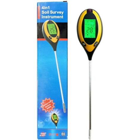 Testeur de Sol 4 en 1, Humidité, Température, pH et Luminosité pour Jardinage Professionnel (1/4)