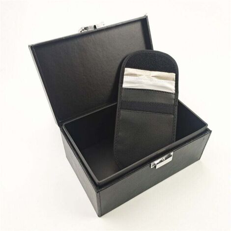 FOXNSK Boîte Faraday Pour Clés De Voiture – Cuir Et Bois – Bloqueur De Signal RFID/GPS/Wi-Fi – Antivol Élégant 11.5x9x6cm