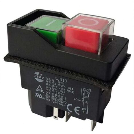 KJD17 220V 5 Broches éLectromagnéTiques à Bouton-Poussoir pour Outils de Jardin