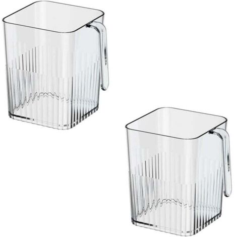 Lot de 2 boîtes de rangement pour porte latérale pour réfrigérateur - Organisateur de réfrigérateur pour garder votre réfrigérateur organisé (transparent) (1/4)