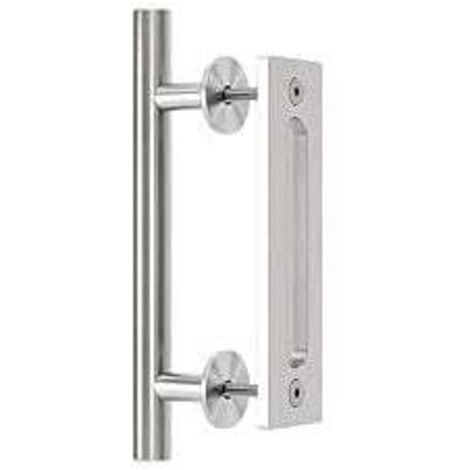 Poignée de porte de grange , poignée de porte coulissante, poignée de porte, poignée de porte coulissante, argent (1/4)