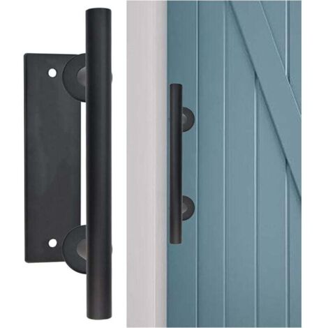Poignee Porte en Acier Carbone 30cm Tube Rond Poignée de Porte Coulissante Antirouille Poignées de Porte de Grange Vintage Anti-corrosion pour Portes Caves à Vin Abris de Jardin Chambre (1/4)