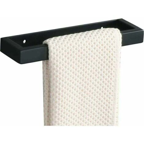 Porte-serviettes de salle de bain Anneau Porte-serviettes Noir SUS304 Porte-serviettes en acier inoxydable Longueur 20CM Montage mural