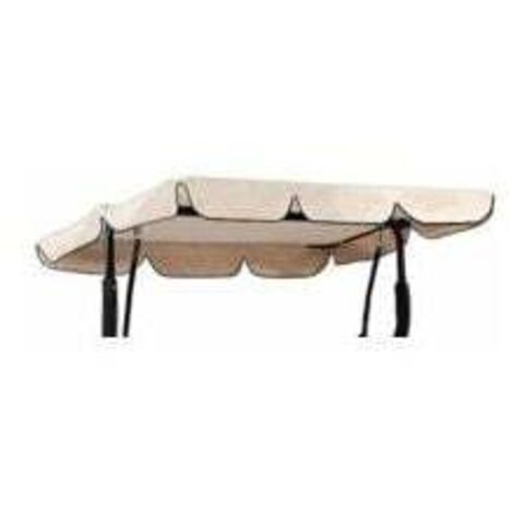 210D Toit de Rechange pour Balanc de Jardin Imperméable en Toit de balançoire Canopée pour Balanc Remplacement Pare- à Bascule Jardin Anti-UV (Beige, 190×132×15cm)-trois places (1/4)
