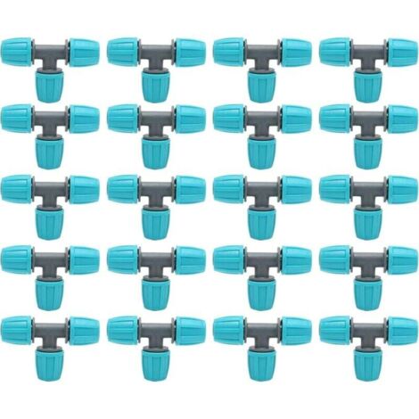 20pcs Raccords en T Barbelé, 16mm Raccords de Tuyau Barbelé Raccords Irrigation Goutte à Goutte Connecteurs en T de Tube Adaptateur 3 Voies Joints de Tuyau pour Jardin Cour Arrosage des Plantes (1/4)