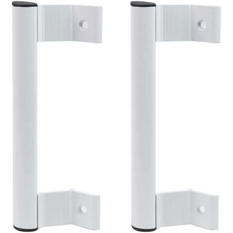Lot de 2 poignées de porte coulissante en verre pour porte de terrasse coulissante - En alliage d'aluminium - Blanc (1/4)