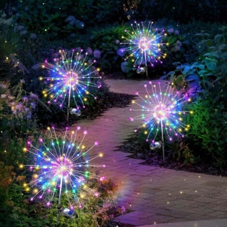 Lot 2 Lampes Solaires Tournesol Jardin - Lumières LED Extérieures Étanché IP65, 20 LED, Automatiques, Décoration Pelouse Terrasse
