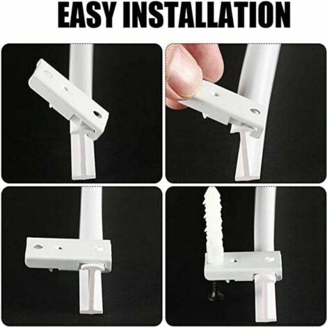 Jeffergarden Tringle à Rideaux De Séparation De Pièce En Acier Au Carbone Tension Verticale Support De Separation Reglable Noir Mat 94689166