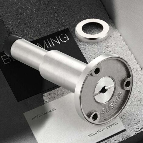 HRB Butée De Porte En Acier Inoxydable Massif (1,2 Kg) - Design Moderne Avec Anneau Caoutchouc, Diamètre 9 Cm