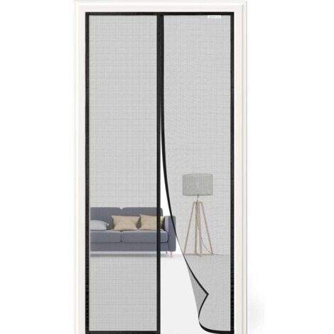 Moustiquaire magnétique 120x220 cm, rideau anti-moustique, sans perçage - noir (1/4)
