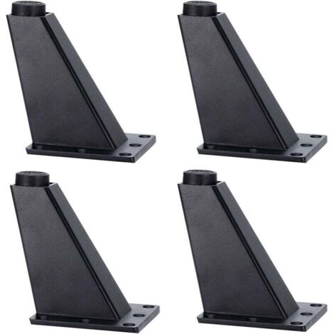 Pieds de Meubles inclinés en Alliage d'aluminium, Remplacement des Pieds de canapé, Hauteur 92 mm (Noir, 4 pièces)
