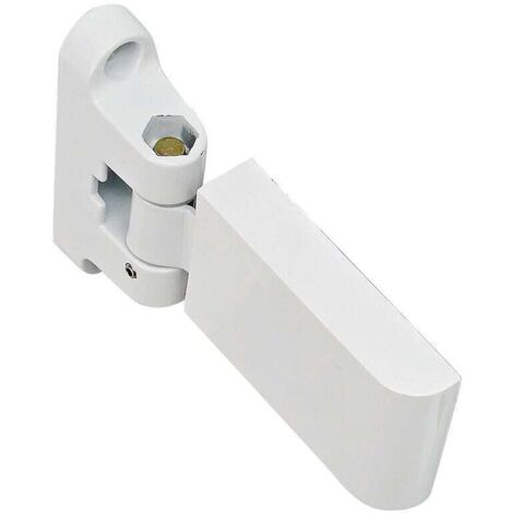 Blanc Charnière de porte drapeau , charnière de porte robuste en PVC, charnière pour porte et fenêtre en acier et plastique (Clé incluse) (1/4)