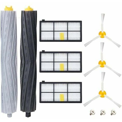 Pièces accessoires pour iRobot Roomba 800 805 860 861 865 866 870 871 876 880 885 886 890 895 896 900 960 966 980 Remplaçant Filtres et Brosses Kit pour eur Robot 8 pcs noir gris jaune (1/4)