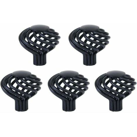 5Pcs Quincaillerie De Cabinet En Fer Forgé Noir Cage à Oiseaux Bouton Armoire Poignée De Porte,Dia.1.3inch