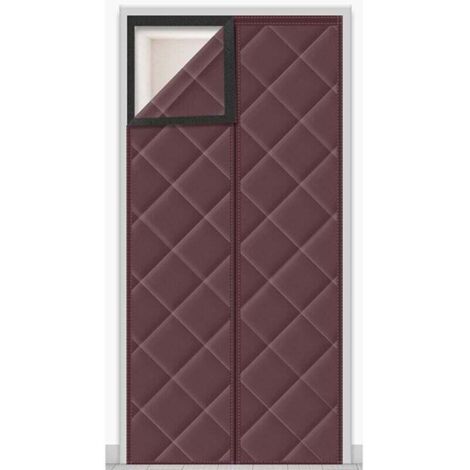 Rideau de porte à fermeture magnétique, occultant, insonorisant, protection contre le froid, 110x210cm (marron) (1/4)