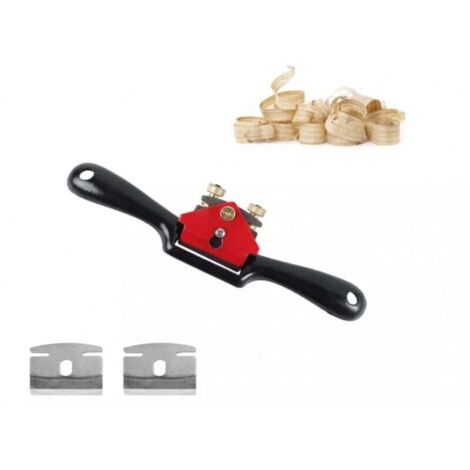 Spokeshave Bois Travailler la Coupe Outil à Main Raboteuse à Bord Réglable avec 2 Lames de Remplacement (1/4)