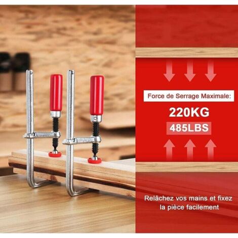 Lot De 2 Serre-Joints Rapides T-Track En Alliage D'Aluminium - Pince De Serrage Pour Travail Du Bois