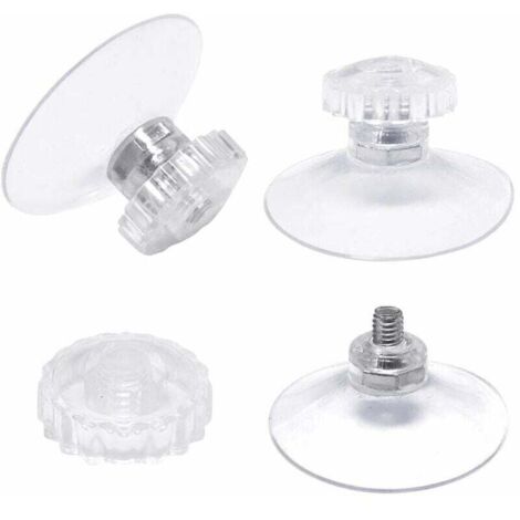 lot de 30 Ventouses avec Filetage et écrous moletés Ø 45 mm, Transparentes, pour Voiture, Camping, vitre, Pare-Soleil (1/4)