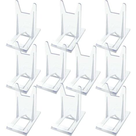 Lot de 10 présentoirs en acrylique transparents et réglables pour portefeuilles, sacs à main, livres, photos, téléphones portables, décorations pour la maison et les mariages. (1/4)