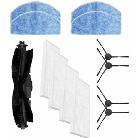 Alovez – Kit d'accessoires pour aspirateur robot – 1 brosse principale, 4 brosses latérales, 4 filtres Hepa, 4 lingettes – Pour nettoyage efficace - G8000