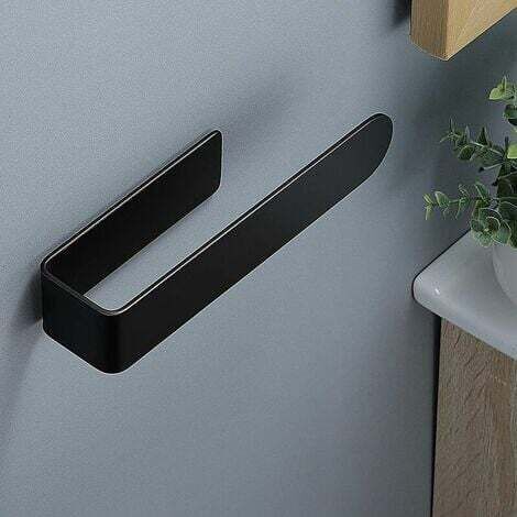 Alovez – Porte-serviette noir en acier inoxydable SUS304 – Installation auto-adhésive sans perçage – Design moderne pour salle de bain (1/5)