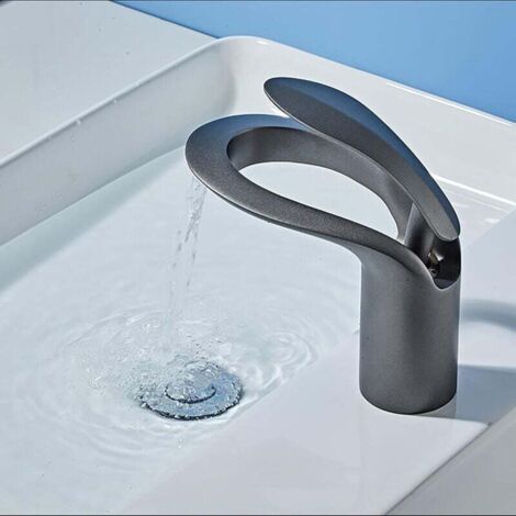 Robinet Cascade Salle De Bain SJQKA - Mitigeur Lavabo Chromé Avec Valve Céramique - Eau Douce Anti-Éclaboussures