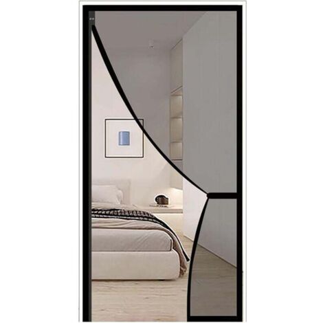 Moustiquaire, rideau à fermeture automatique à aimant puissant, ouverture latérale, noir (110 x 210 cm) (1/4)