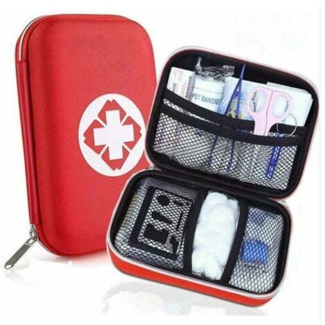 Trousse de premiers soins, mini bottes médicales pour voiture, voyage, bureau, randonnée, sport, maison, affaires (rouge) (1/4)