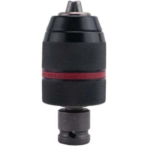 Mandrin de Perceuse Sans Clé 1.5-13Mm 1/2 Pouces-20UNF avec Tige SDS-Plus Hexagonale 1/4 Pouces Adaptateur CarréE à Douille (1/4)
