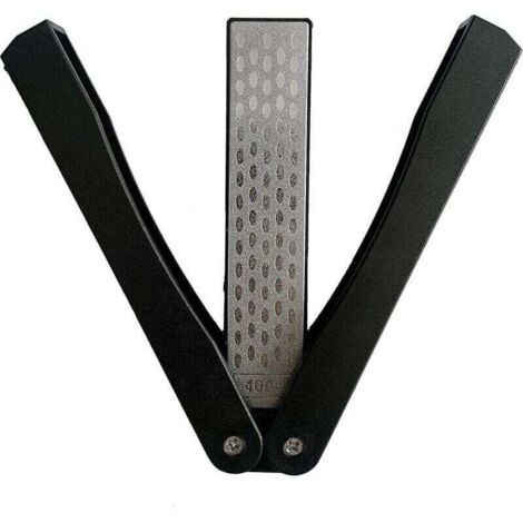 BR-Vie Affûteur Diamanté, Aiguiseur Double Face de Couteau, Pierre à Aiguiser en Diamant , Format de Poche Pliable 400/600 Grain, L'Outil D'Affûtage Pliante Pour la Cuisine de Camping en Extérieur