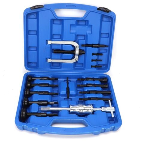 16 pièces Kit Extracteur Roulement Interieur, 8mm-58mm Arrache Roulement Interieur, Outil d'Extraction de Roulement de Trou Borgne avec Marteau Coulissant pour Voiture Camion Moto