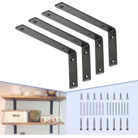 Support triangulaire en L pour étagère murale, support d'angle, étagère suspendue, cloison fixe à angle droit, 295 mm x 130 mm (1/4)