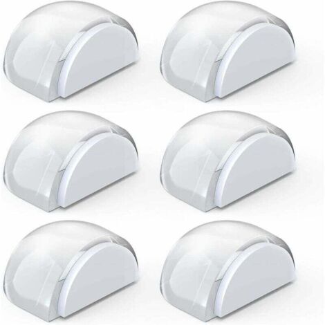 Butées de Porte Transparentes Stop-Porte Adhésif au Sol et Parquet, Butoirs de Porte Protection de Portes et Murs, 6pcs(Demi - carré) (1/4)