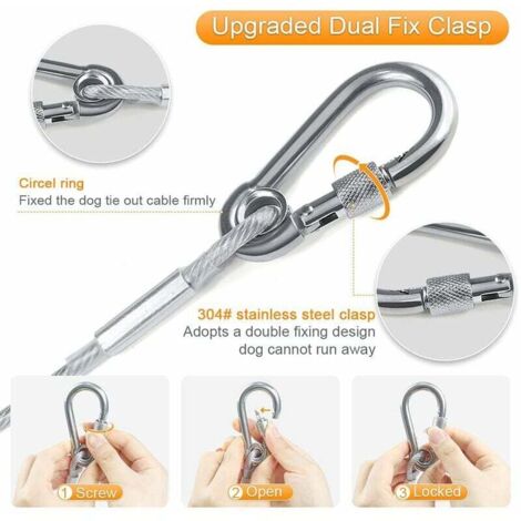 Zshan Câble D'Attache Pour Chien, Câble D'Attache Robuste De 9M Pour Chiens Jusqu 250 Livres