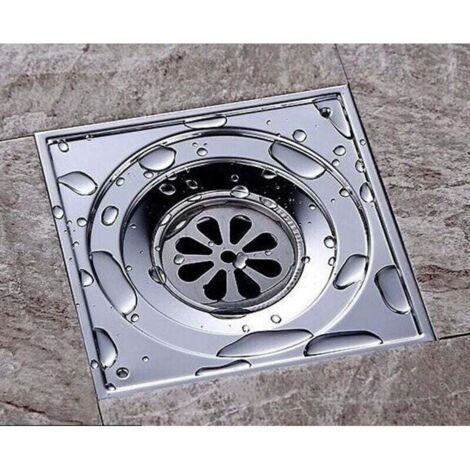 Siphon Douche Carré 150x150mm Acier Inoxydable - Bonde Sol Anti-Odeur Avec Filtre Cheveux
