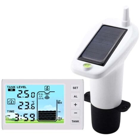 Moniteur de niveau d'eau sans fil, Alarme haut/bas, Capteur solaire, Indicateur étanche IP65 (1/4)