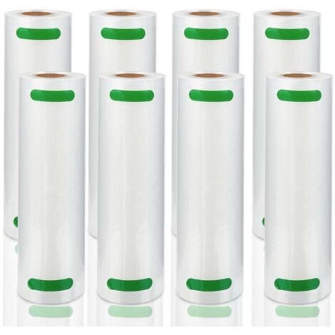 Sacs sous Vide Alimentaire 8 Rouleaux, 20 X 600 CM pour Appareil de Mise sous Vide, Réfrigérateur, Réutilisable rouleaux sous vide