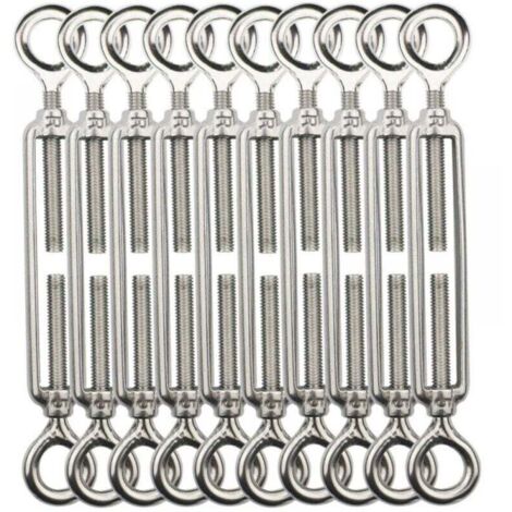 Tendeur de câble M8, Tendeur de câble en acier inoxydable 304 pour corde à linge, cintre, câble de corps -10 pcs.