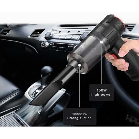 Aspirateur de voiture sans fil 16000pa 150w Bble sans fil 2 en 1 aspirateur de voiture portable ampli maison Mini aspirateur à double usage voiture (1/4)