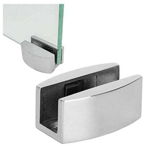 50x23mm Guide Porte Coulissante en Verre, Butée Oscillation de Guide de Rouleau de Plancher de Porte Acier Inoxydable pour les Portes Coulissantes en Verre Sans Cadre(Éclairer) (1/4)