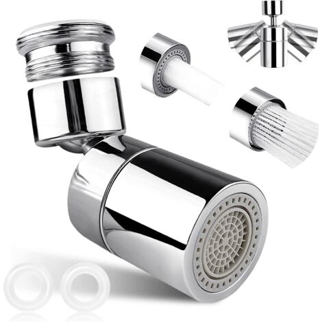 Aérateur de robinet d'évier, filtre, économiseur d'eau à double fonction (1 pièce) Aérateur à 360 degrés économiseur d'eau pivotant pour robinet cuisine/salle de bain