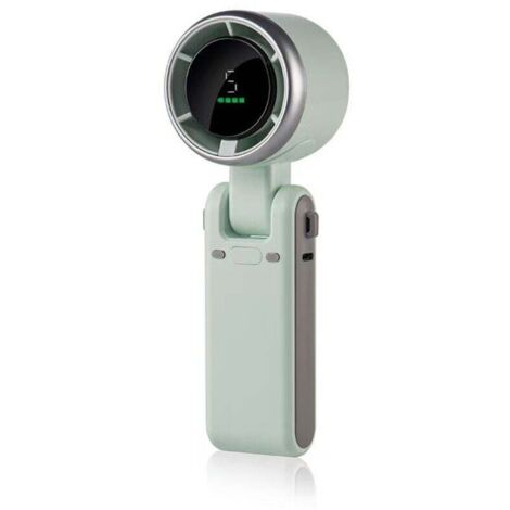 Mini ventilateur portable rechargeable, 5 vitesses élevées, réglable, 3600 mAh, ventilateur de voyage, ventilateur de voyage, ventilateur turbo, ventilateur de cou,vert (1/4)