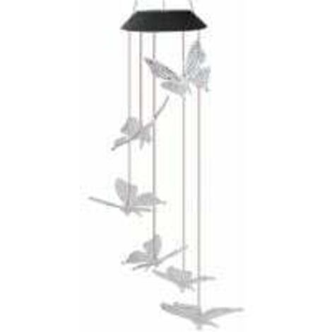 Carillon Éolien Lumineux - Décoration de Jardin avec Papillon Transparent (1/5)