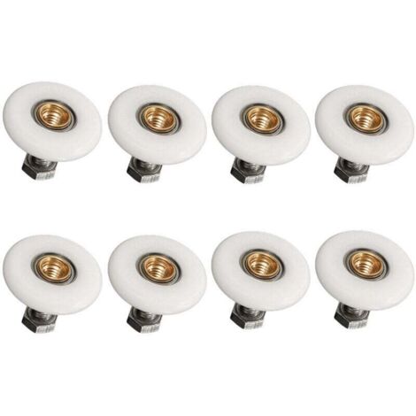 8x Roulette Porte Douche 19mm Rouleau Rempalcement Porte Douche pour Salle de Bain (1/4)