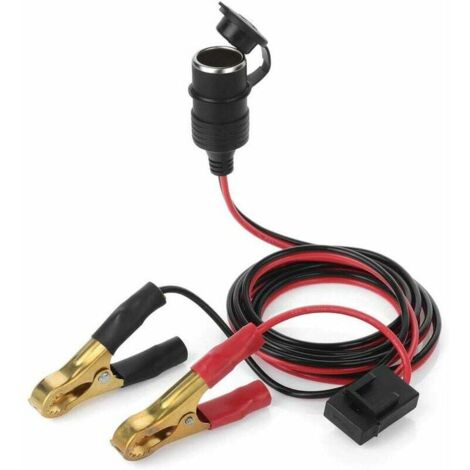 Allume-cigare fem 12 V 24 V, câble de charge d'extension de batterie de voiture de 0,6 m, connecteur de pince crocodile crocodile (1/4)