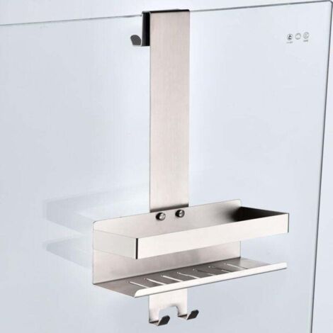 Étagère De Douche Suspendue, Acier Inoxydable SUS304 Etagère de Douche Avec Crochets Nickel Brossé (1/4)