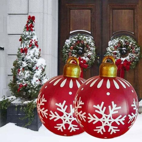 Boule de Noël gonflable de 60 cm – Boule de Noël géante en PVC pour Jardin, terrasse